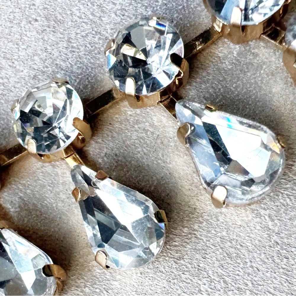 Anthropologie Clear Rhinestone Teardrop Necklace - Picture 11 of 16